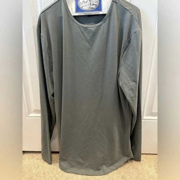 CUTS men’s curve hem long sleeve shirt gray size XXL - Picture 1 of 4
